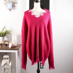 GeeGee Pink Sweater with Fringe Size 1XL
